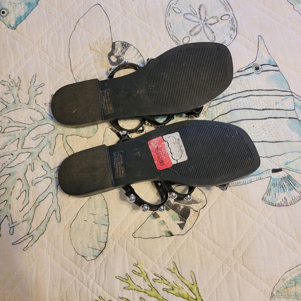 Size 6.5 Black Studded Sandals - Picture 3 of 3